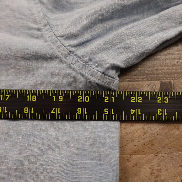 Banana Republic Linen Button-Down Shirt Men’s Large Light Blue Casual Summer - Picture 3 of 8
